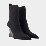 Bottines Wedge - Balmain - Coton - Noir