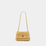 Sac À Main Kira Turnlock Straw Mini - Tory Burch - Raphia - Beige