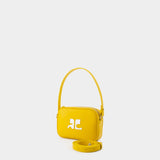 Sac Caméra Slim - Courreges - Cuir - Jaune