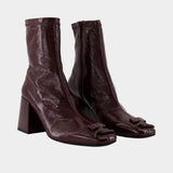 Bottines Reedition - Courreges - Cuir - Bordeaux