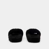Sandales Slide - Balenciaga - Fausse Fourrure - Noir