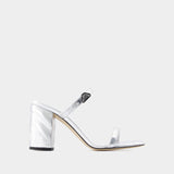Sandales à Talon Seal - Alexander McQueen - Cuir - Argenté