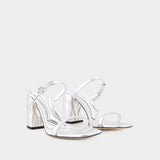 Sandales à Talon Seal - Alexander McQueen - Cuir - Argenté