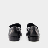 Mocassins Seal - Alexander McQueen - Cuir - Noir/Argenté