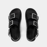 Sandales Seal - Alexander McQueen - Cuir - Noir