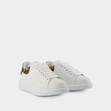 Sneakers Oversized - Alexander McQueen - Cuir - Blanc/Léopard