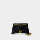Sac Porté Épaule Crush Chain S - Balenciaga - Cuir - Noir