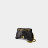 Sac Porté Épaule Crush Chain S - Balenciaga - Cuir - Noir