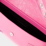 Sac Porté Épaule Le Cagole Sling S - Balenciaga - Cuir - Rose