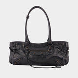 Sac Porté Épaule Le City East West - Balenciaga - Cuir - Noir