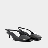 Escarpins Fold Kitten - Courreges - Cuir - Noir