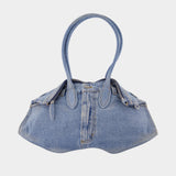 Sac Porté Épaule Manta - Alexander McQueen - Denim - Bleu