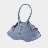 Sac Porté Épaule Manta - Alexander McQueen - Denim - Bleu