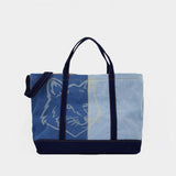 Cabas Fox Head Weekender - Maison Kitsune - Denim - Bleu