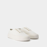 Sneakers Lace Up - Maison Kitsune - Coton - Blanc