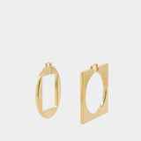 Boucles D'oreilles Les Creoles Rond Carre - Jacquemus - Métal - Doré