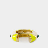 Bracelet Le Bracelet Rayures - Jacquemus - Métal - Blanc/Jaune
