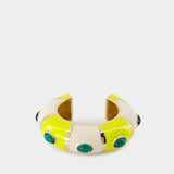 Bracelet Le Bracelet Rayures - Jacquemus - Métal - Blanc/Jaune
