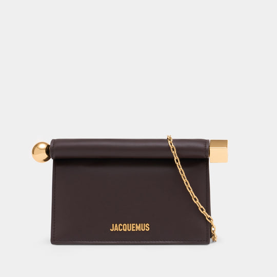 La Petite Pochette Rond Carré - Jacquemus - Cuir - Marron