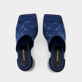 Mules Regenerated Deadstock - Marine Serre - Coton - Bleu Laser