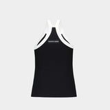 Tank Top Rib 2x2 - Marine Serre - Coton - Noir