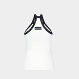 Tank Top Rib 2x2 - Marine Serre - Coton - Blanc