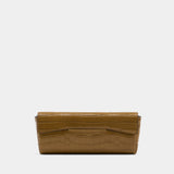 Pochette Soft Croco T-Clutch - TOTEME - Cuir - Kaki