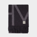 Écharpe Monogramme - TOTEME - Laine - Gris