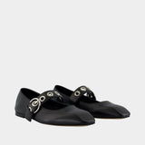 Ballerines Uma Eyelet - Aeyde - Cuir - Noir