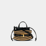 Sac À Main Shuffle Mini - Balmain - Raphia - Beige