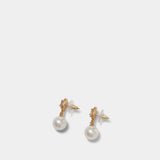 Boucles D'oreilles Crystal Pearl - SELF PORTRAIT - Métal - Doré