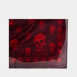 Écharpe Ca Skull - Alexander McQueen - Soie - Bordeaux