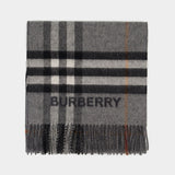 Écharpe Mu Giant Check - Burberry - Laine - Gris
