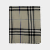 Écharpe Check - Burberry - Laine - Neutre