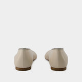 Ballerines Sadler Zip - Burberry - Cuir - Blanc