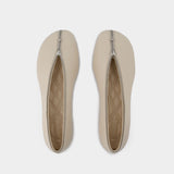 Ballerines Sadler Zip - Burberry - Cuir - Blanc
