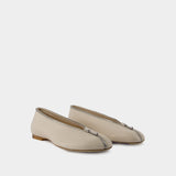Ballerines Sadler Zip - Burberry - Cuir - Blanc