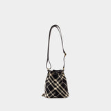 Sac Drawstring Bucket - Burberry - Coton - Noir