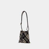 Sac Drawstring Bucket - Burberry - Coton - Noir