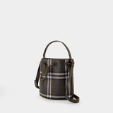 Sac À Bandoulière Mini Drawstring - Burberry - Synthétique - Gris