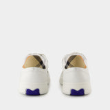 Sneakers Lf Terrace Mix - Burberry - Cuir - Blanc