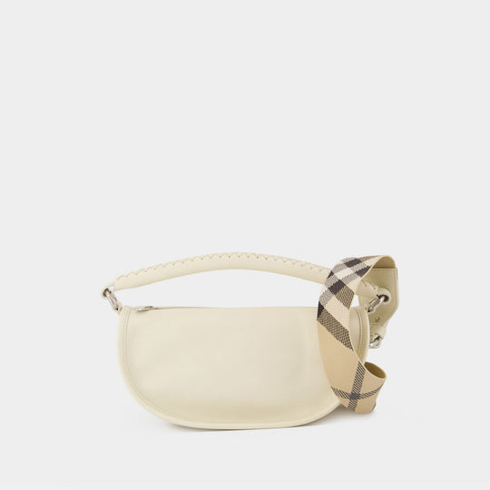 Sac Porté Épaule B-Clip - Burberry - Cuir - Blanc