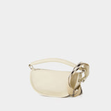 Sac Porté Épaule B-Clip - Burberry - Cuir - Blanc