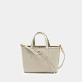 Cabas Ll Mini Reversible - Burberry - Cuir - Blanc