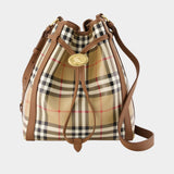 Sac À Bandoulière Ll Small Drawstring - Burberry - Coton - Beige