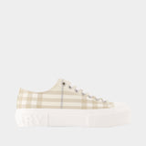 Sneakers Jack Large Check - Burberry - Nylon - Ivoire