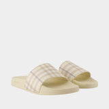 Sandales Furley Large Check - Burberry - Synthétique - Ivoire