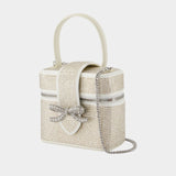 Sac À Main Rhinestone Vanity - SELF PORTRAIT - Satin - Doré