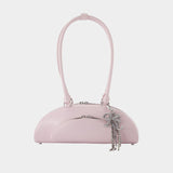 Sac Porté Épaule Curved Charm - SELF PORTRAIT - Cuir - Violet
