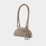 Sac Porté Épaule Mini With Charm - SELF PORTRAIT - Cuir - Gris